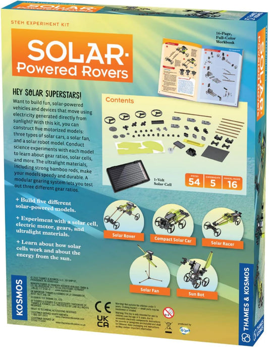 Thames & Kosmos Solar-Powered Rovers STEM Experiment Kit | Build 5 Vehicles & Devices Powered by The Sun | Solar Energy Actvities for Ages 8+