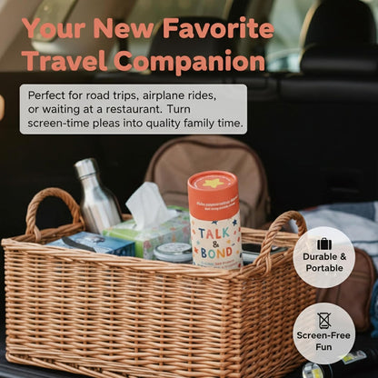 TALK & BOND Family Conversation Starter for Kids Ages 3–6 | 300 Questions + 180 Follow-Ups | Screen-Free Social Emotional Learning (SEL) Game for Family Dinner, Bedtime & Travel