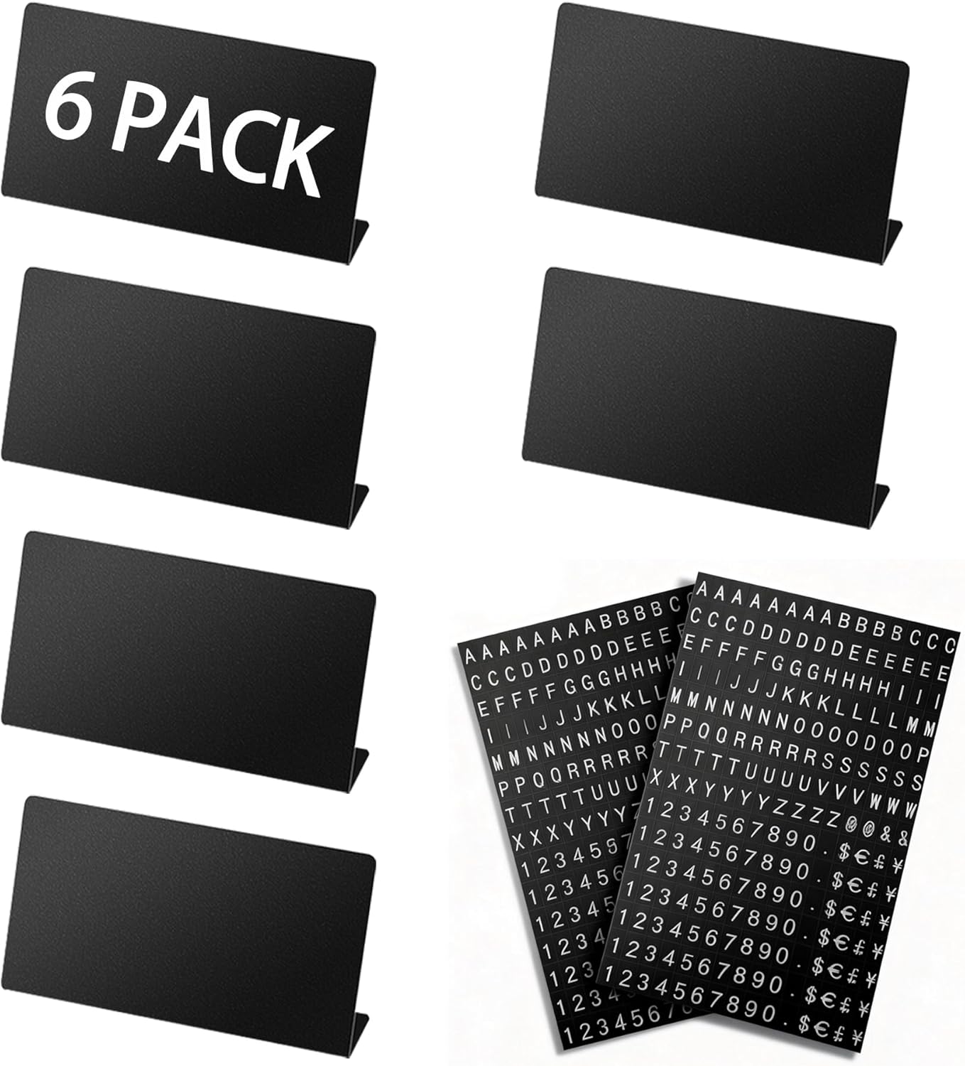 Magnetic Letter Refill Sheets for Price Display Sign, 2 Pack Mini Replacement Character Set, Numbers Letters Symbols for Menu Board, Café Bakery Counter Sign Accessories