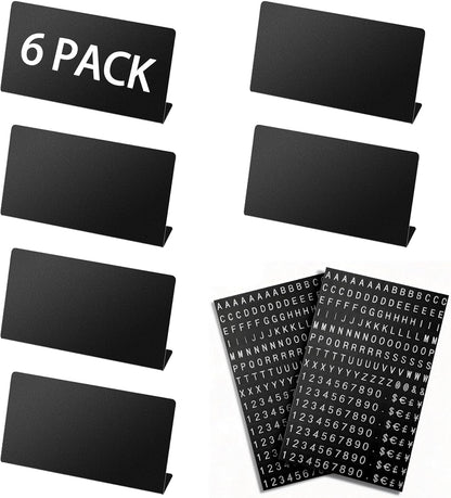 Magnetic Letter Refill Sheets for Price Display Sign, 2 Pack Mini Replacement Character Set, Numbers Letters Symbols for Menu Board, Café Bakery Counter Sign Accessories