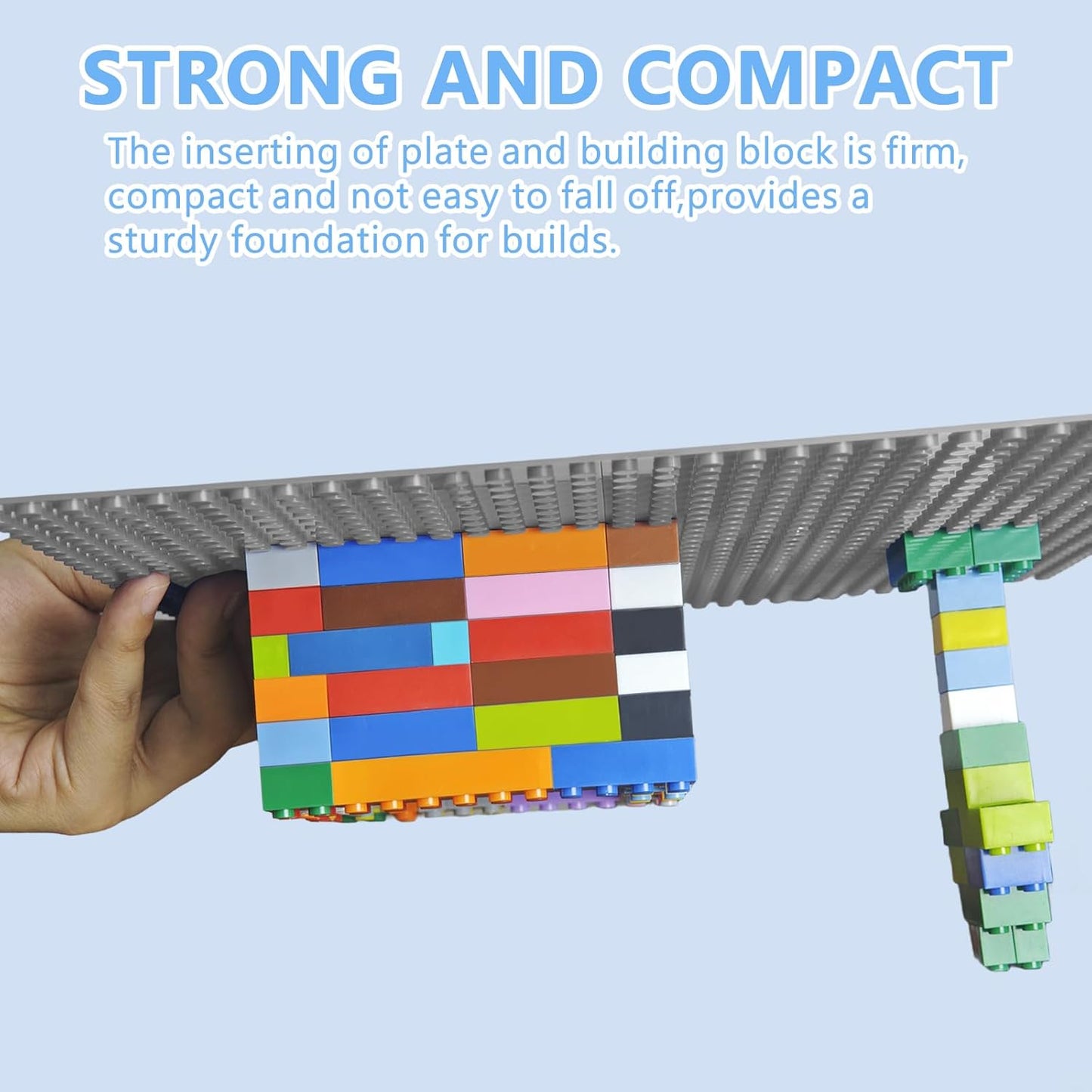 10"x10" Pack of 6 Classic Building Baseplates,Building Toy Base Boards to Build On, Brick Toy Builders Mat Compatiable with All Major Brands and Activity Table-Base plate for DIY Play (Gray)