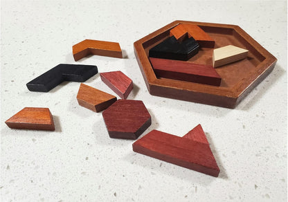 Hexagon Wooden Puzzle Toy - Brain Teasers - Brain Teaser Puzzles for Adults and Kids