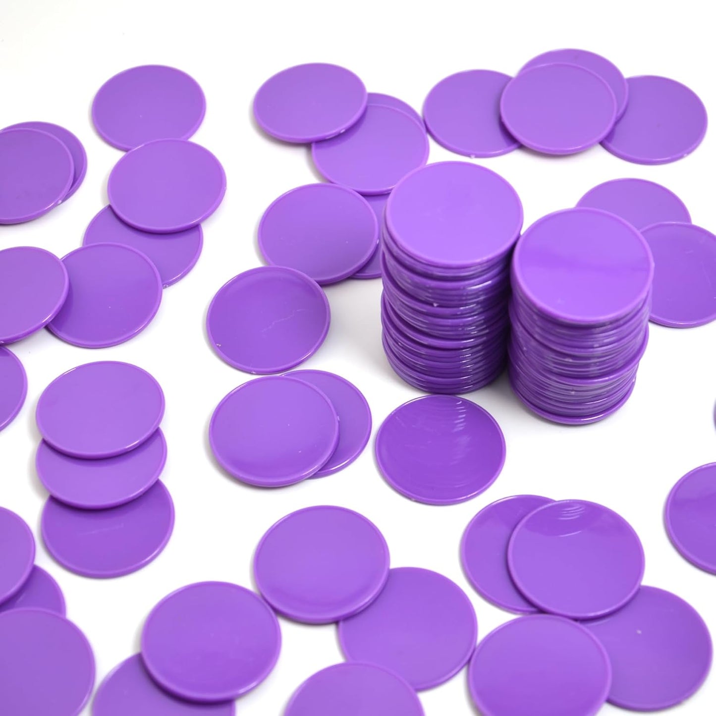 Smartdealspro 100pcs 32mm/1.26 Inch Opaque Plastic Learning Counters Disks Mini Poker Chips Game Tokens with Storage Box (Red)