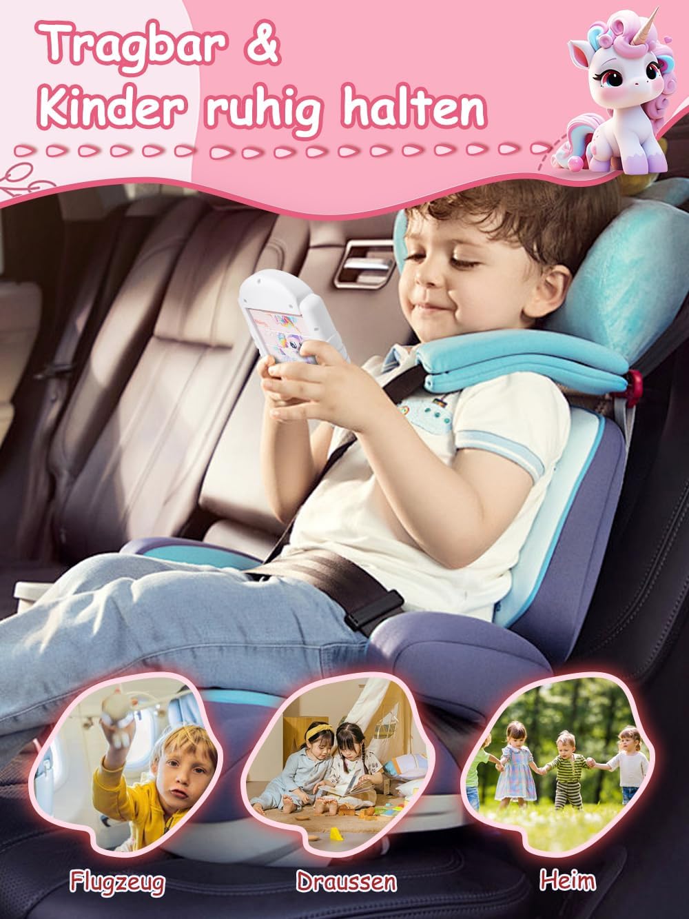 16-Piece Rotating Puzzles for Kids 4-6, Toddlers Puzzles 2-4, Road Trip, Airplane Activities Game, Travel Toys - Brain Teaser, Fine Motor Skills, Birthday Gifts Boys & Girls - Transportation