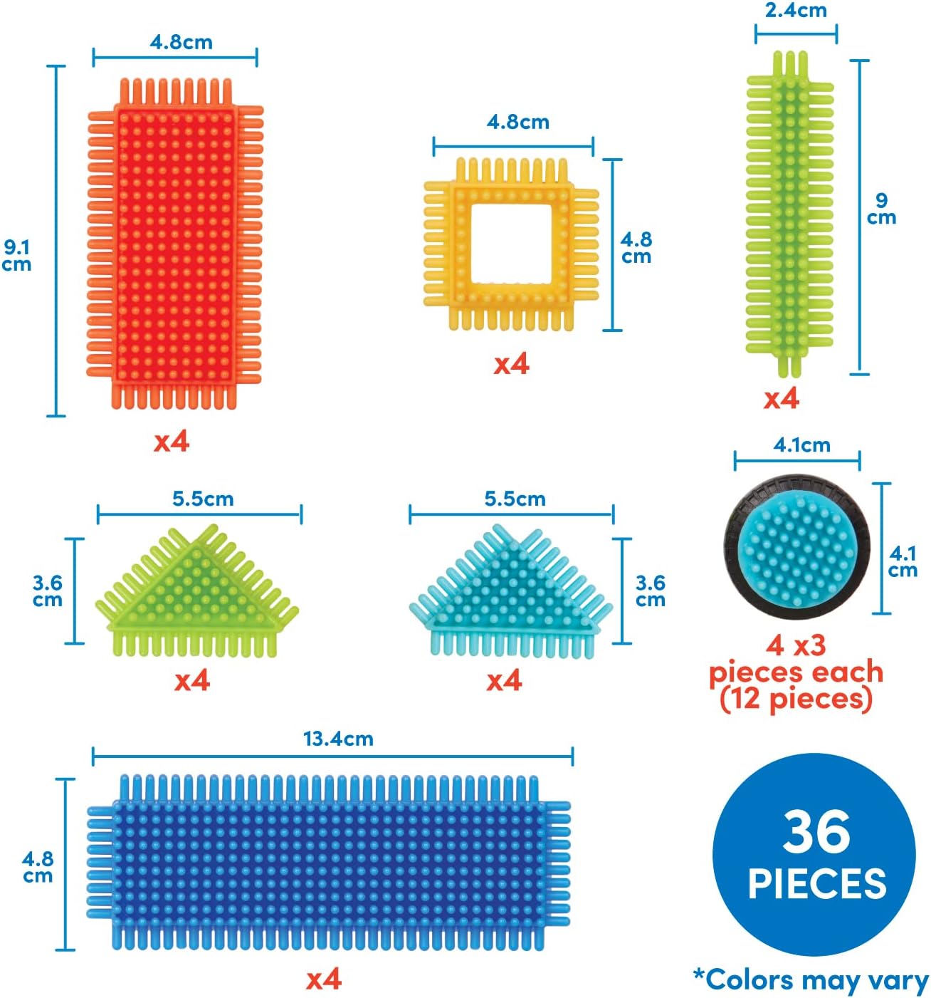 Battat – Bristle Blocks – STEM Interlocking Building Blocks – 112 Pieces Playset – Developmental Toys for Toddlers & Kid – Basic Builder Set – 2+ Years