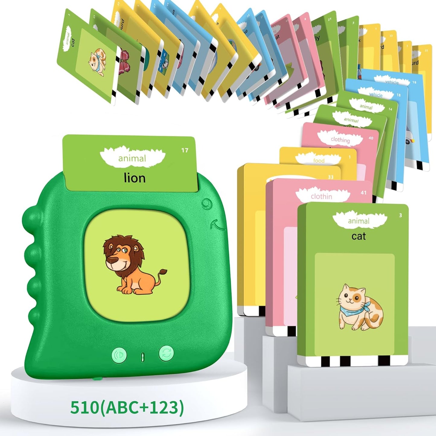 Talking Flash Cards for Toddlers with 510 Sight Words, Autism Sensory Toys, Pocket Speech, Speech Therapy Toys, Toddlers Language Learning Toys, Preschool Birthday Gifts for 1 2 3 4 5 Years Old (Blue)