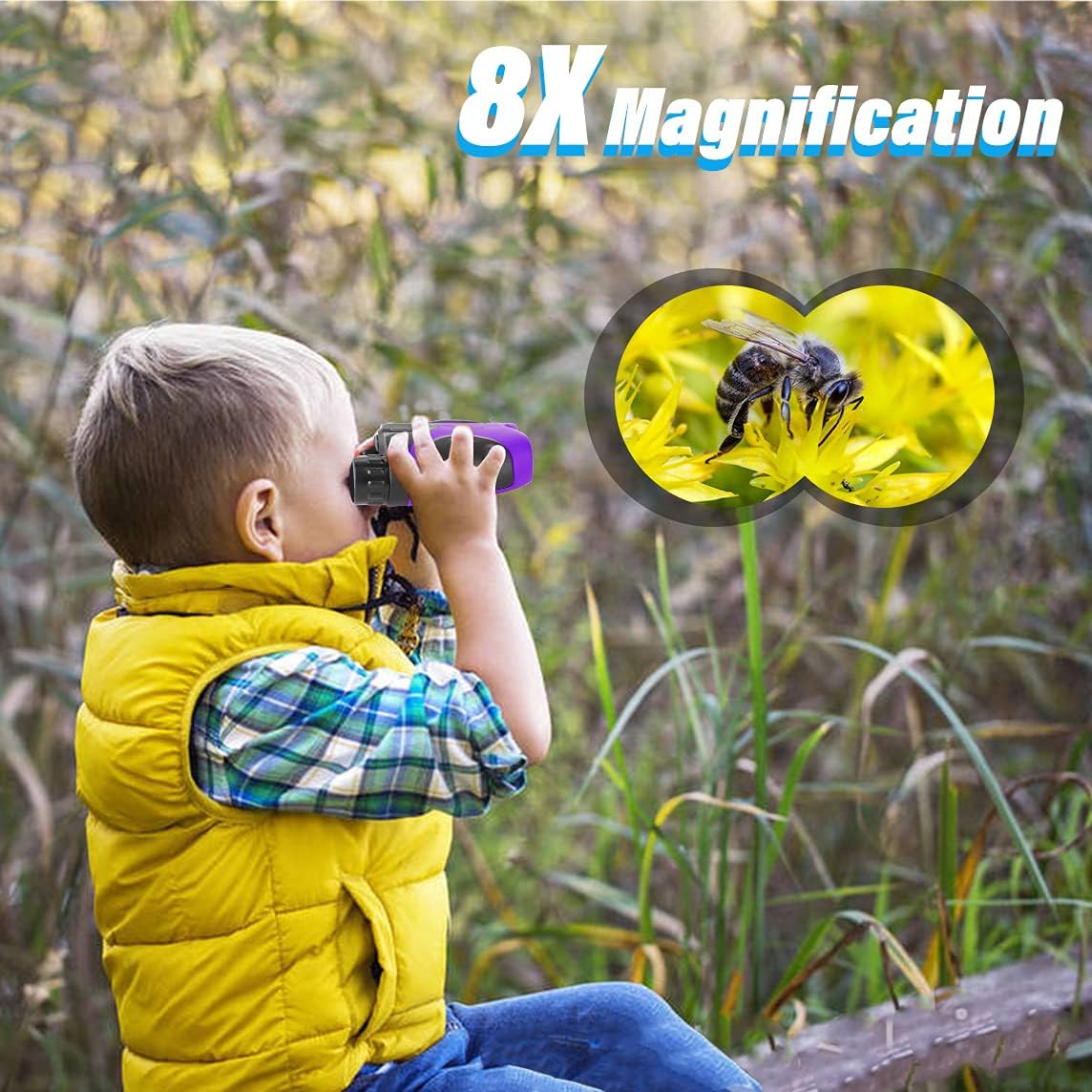 Easter Gifts for 3-12 Years Old Boys, VNVDFLM Compact 8x21 Shock Proof Green Binoculars for Bird Watching Kids Telescope for Teens Toys for 5-10 Years Old Girls (Green)