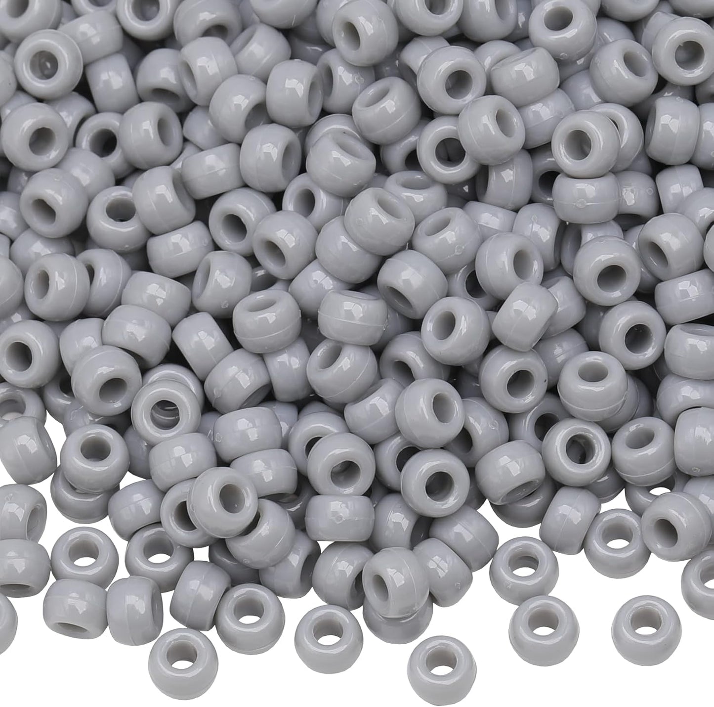Auvoua 1000Pcs Pony Beads Bracelet 9mm Yellow Plastic Barrel Pony Beads for Necklace,Hair Beads for Braids,Key Chain,Jewelry Making (Yellow)