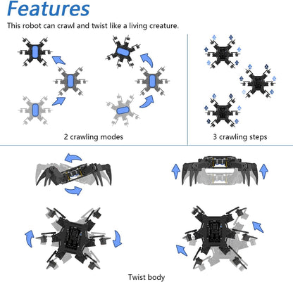 FREENOVE Hexapod Robot Kit with Remote (Compatible with Arduino IDE), Walking Crawling Twisting, App Remote Control, Servo STEM Project