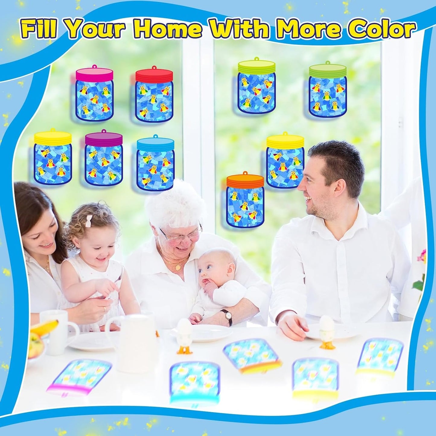 32 Sets Outer Space Suncatchers Craft Kit DIY Window Stained Glass Effect Planet Astronaut Alien Paper Crafts Home School Classroom Decoration Kid Birthday Gift Creative Art Project Activity Game - Colors B