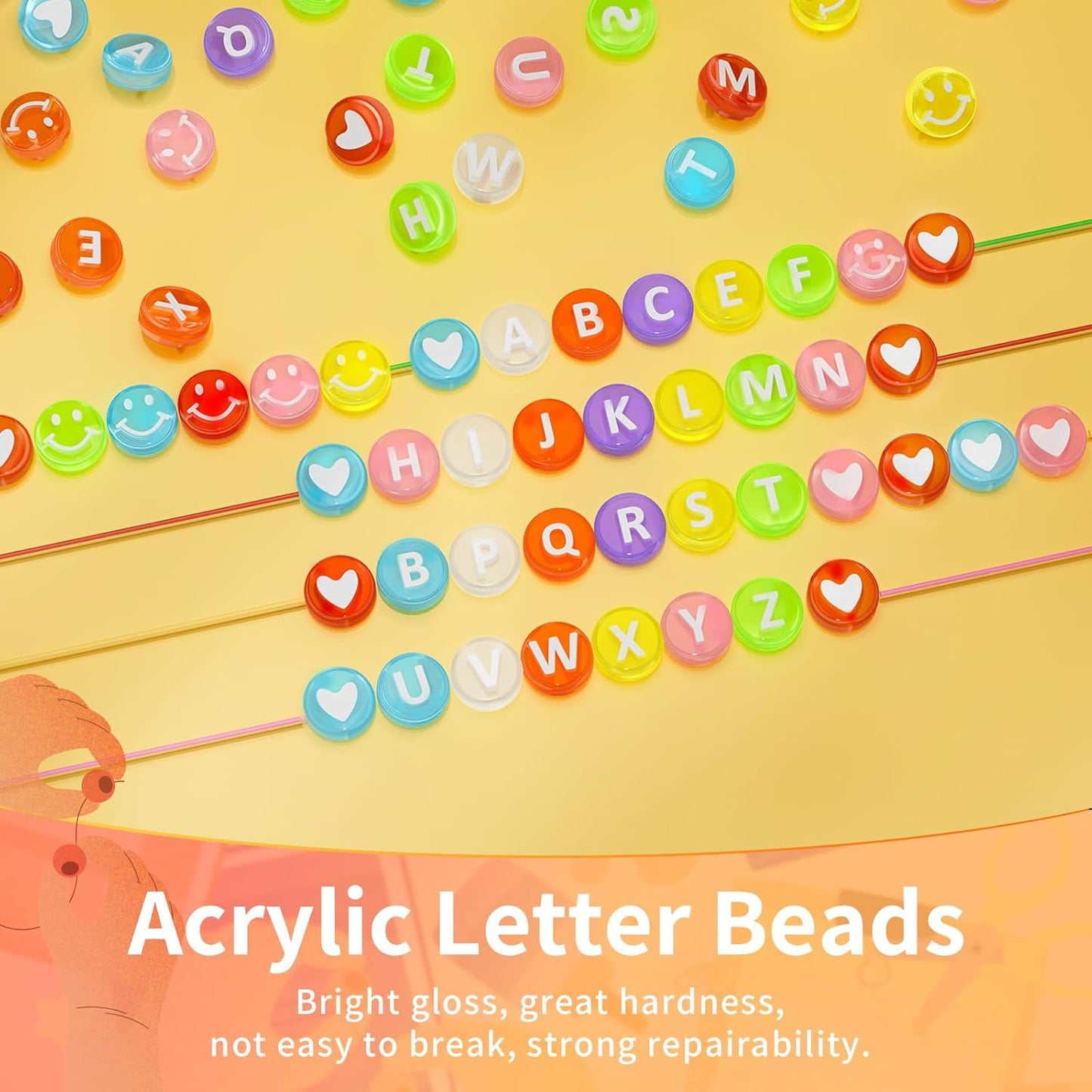 ARTDOT 800 Pieces Assortment Letter Beads for Friendship Bracelets Making Kit, 28 Styles Jewelry Making Supplies Alphabet Beads Set Preppy Crafts Art