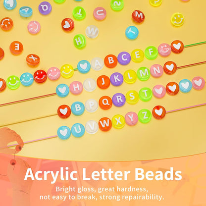 ARTDOT 800 Pieces Assortment Letter Beads for Friendship Bracelets Making Kit, 28 Styles Jewelry Making Supplies Alphabet Beads Set Preppy Crafts Art