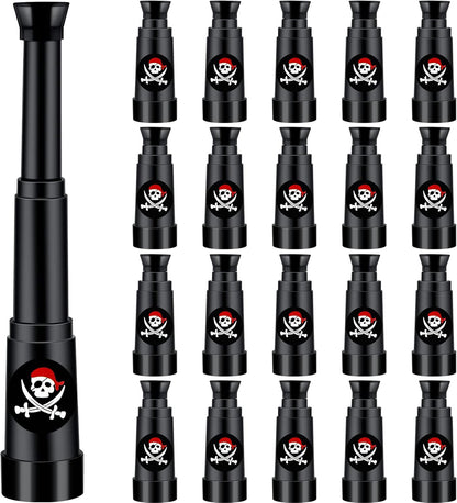 Charniol 20 Pcs Pirate Telescope Bulk Pirate Party Favors Mini Plastic Monocular Telescope Toddler Spyglass Toy for Treasure Find Pretend Cosplay Birthday Party