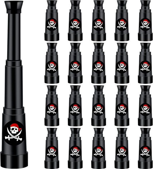 Charniol 20 Pcs Pirate Telescope Bulk Pirate Party Favors Mini Plastic Monocular Telescope Toddler Spyglass Toy for Treasure Find Pretend Cosplay Birthday Party