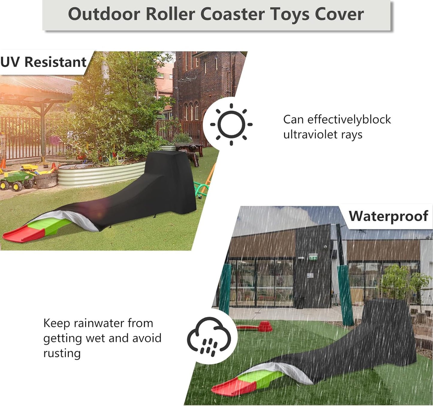 Toddler Roller Coaster Cover for Kids Up & Down Roller Coaster ,Waterproof Dust Proof Anti-UV Outdoor Roller Coaster Toys Cover,Cover only