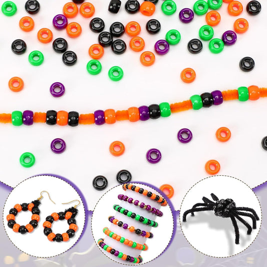 UPINS 1200Pcs Christmas Pony Beads Friendship Plastic Small Hair Beads Red Green White Pony Beads for Necklace Supplies (Christmas)