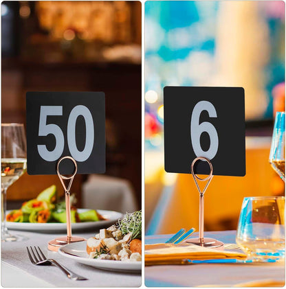 Toncoo 50Pcs Table Numbers 1-50, 3.7x4 Inch Plastic Table Numbers, Double Sided Table Number Cards - for Wedding Reception Restaurant Table Numbers Place Cards, White