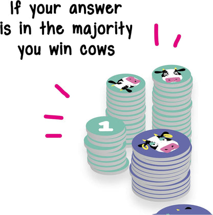 Herd Mentality: Udderly Funny Family Board Game | Easy & Fun for Big Groups of 4-20 Players | Includes 20 Extra Exclusive Questions