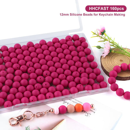 65Pcs 19mm Silicone Beads for Keychain Making Bracelet Necklace, Bulk Round Silicone Beads for Pens（Christmas Green） - Colors A