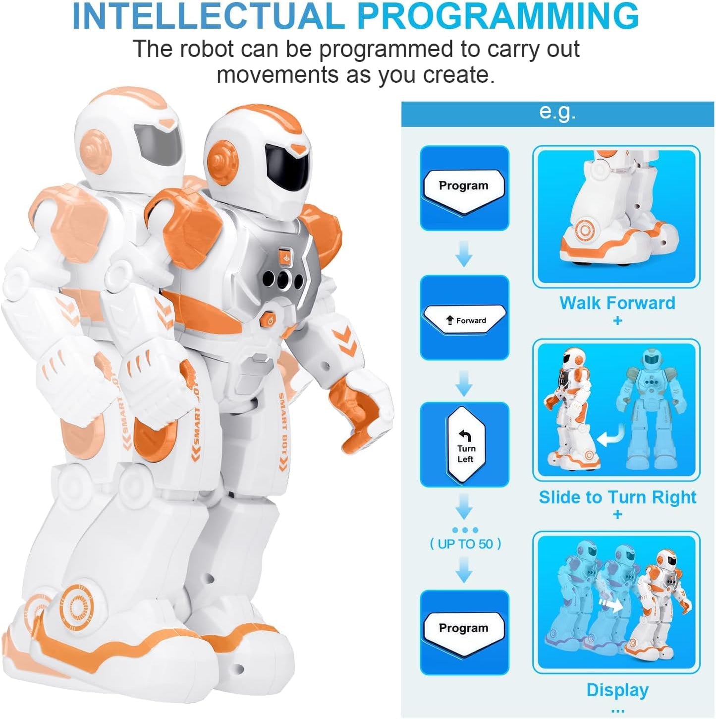 KingsDragon Robots Toy for Kids, RC Gesture Sensing Toy, Interactive Walking Singing Dancing Robot Birthday Presents for Boys Girls Age 6 7 8 9 Years Old