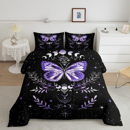Castle Fairy Drum Kit Comforter Set,Musical Instruments Bedding Set for Kids Girls Women,Adults Rock Music Comforter,Neon Lighting Quilted Duvet Set Bedroom Collection Twin Size 2Pcs