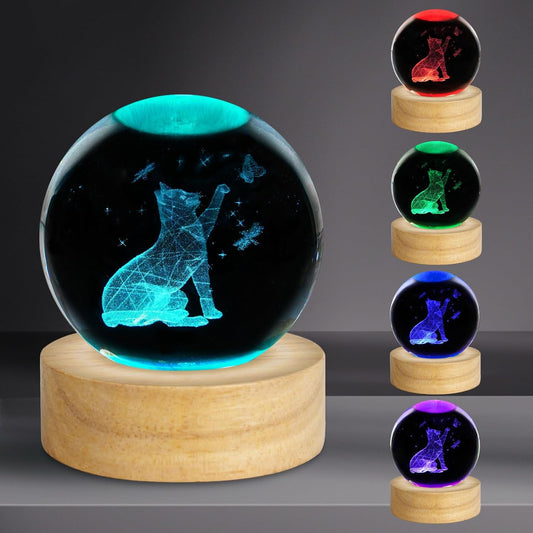 3D Solar System Crystal Ball Night Light 2.4in Galaxy Planets Glass Table Lamp Decor with 16 Colors Change Remote Control Birthday Christmas Astronomy Space Gifts for Boys Girls