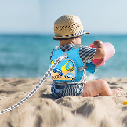 Accmor Toddler Harness Leash + Reflective Anti Lost Wrist Link, Cute Car Kids Back Pack with Hand Strap Collapsible Child Walking Restraint Belt Tether Hold Baby Boys Close for Outdoor Travel