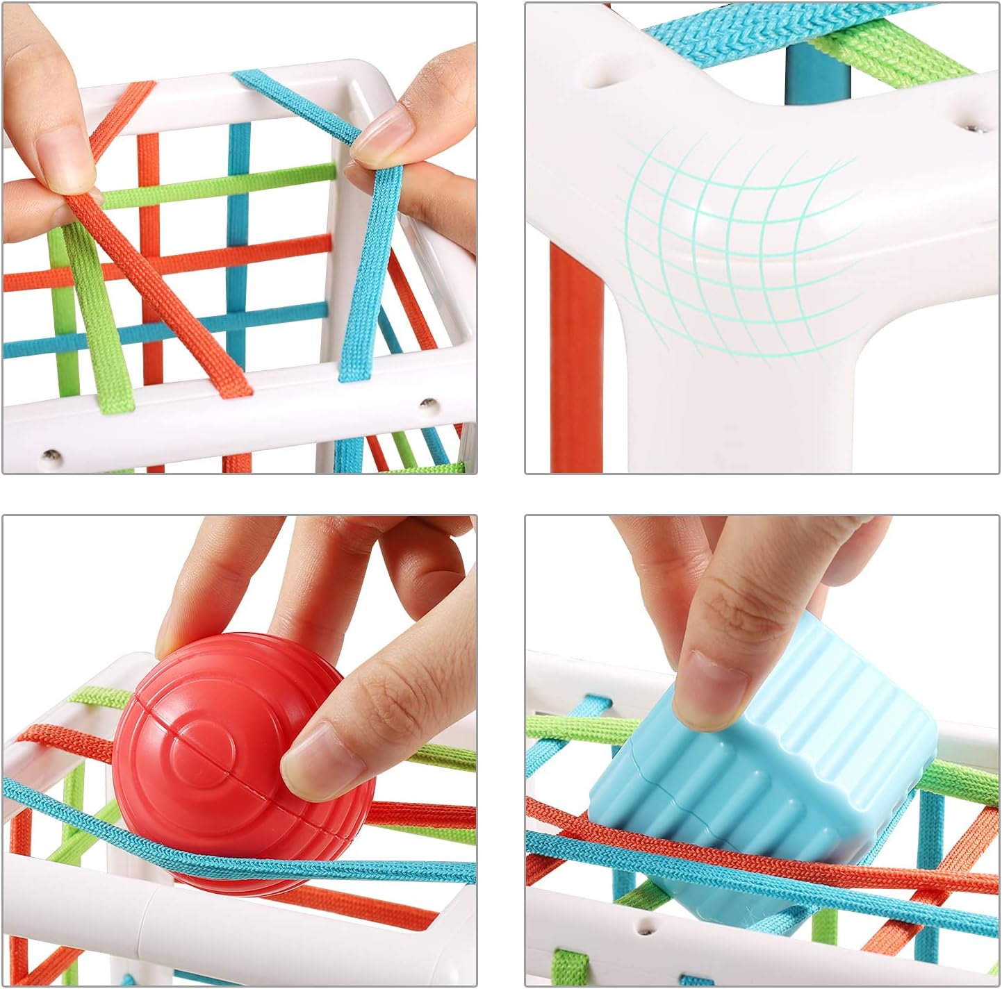 Aprilwolf Montessori Sensory Cube for Toddlers 18 Months + | Educational Activity Center with Elastic Sides | Baby Learning Toys, Wonderful Gift for Birthday Boys & Girls