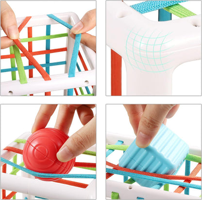 Aprilwolf Montessori Sensory Cube for Toddlers 18 Months + | Educational Activity Center with Elastic Sides | Baby Learning Toys, Wonderful Gift for Birthday Boys & Girls