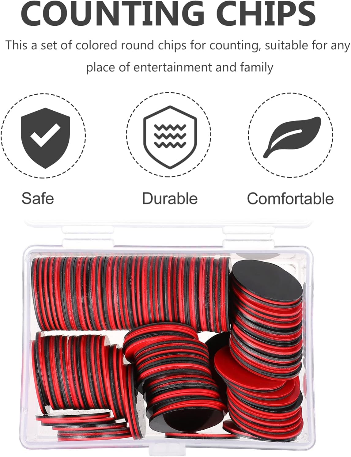 Kisangel 100Pcs Plastic Counting Chips Round Bingo Tokens for Kids Learning Math Addition Subtraction Educational Game Accessories with Bright Colors and Waterproof Feature