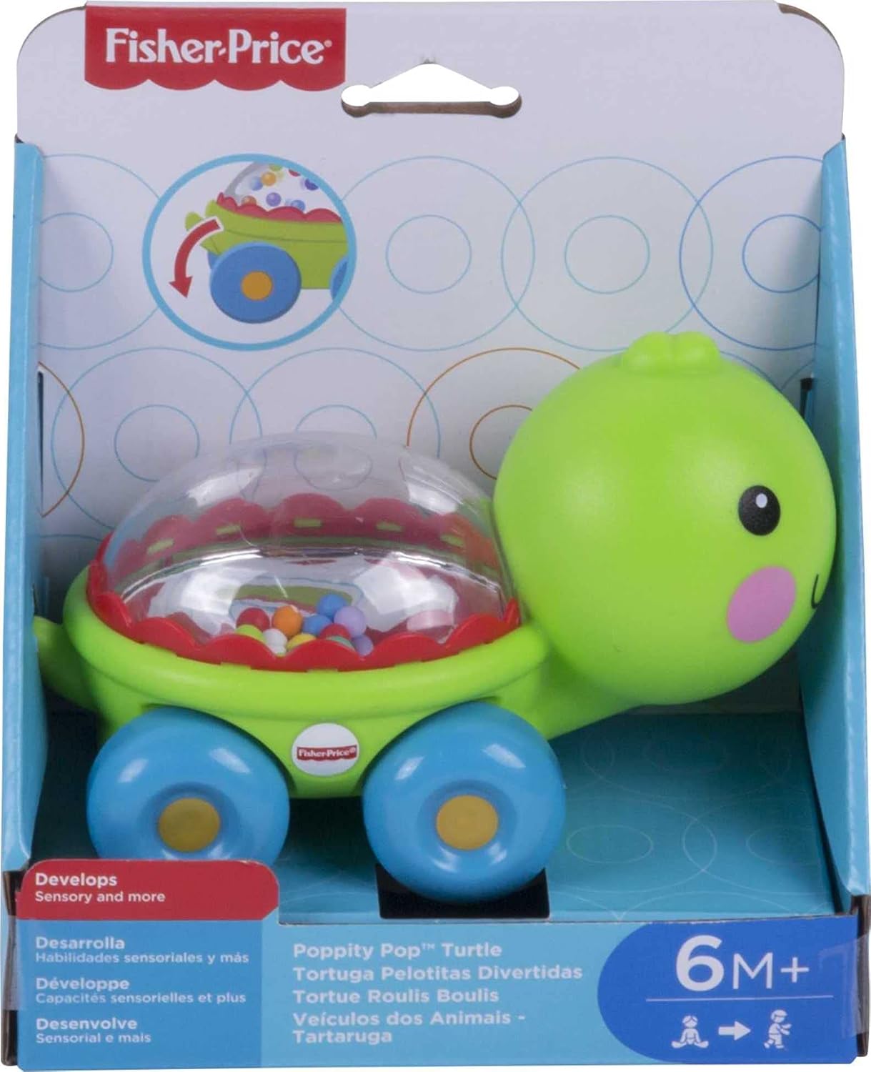 Fisher-Price Baby Toy Corn Popper Push-Along Vehicle with Sounds for Crawling Developmental Play Infants Ages 6+ Months