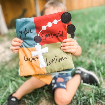Rosary Quiet Book for Babies and Toddlers - Explore The Mysteries of The Rosary Through Play - Interactive Faith-Based Sensory Learning - Ideal for Family Prayer and Baptism Gifts