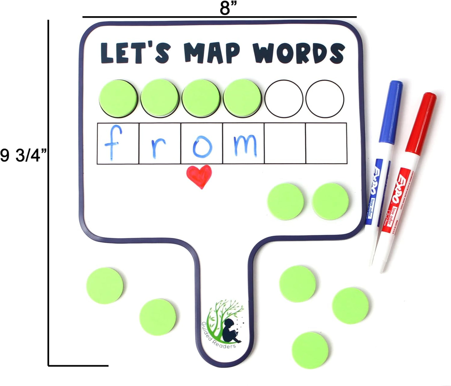 6 Map-Its Paddles for Word Mapping | Hands-On Phonemic Awareness Tool | Magnetic Dry-Erase Paddles for Phonics & Spelling | Structured Literacy & Science of Reading Classroom Resource