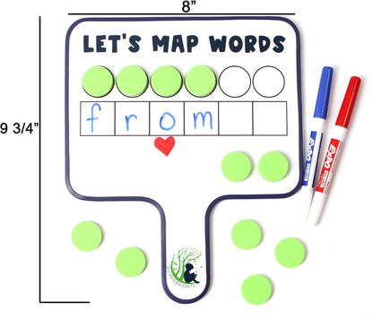 6 Map-Its Paddles for Word Mapping | Hands-On Phonemic Awareness Tool | Magnetic Dry-Erase Paddles for Phonics & Spelling | Structured Literacy & Science of Reading Classroom Resource