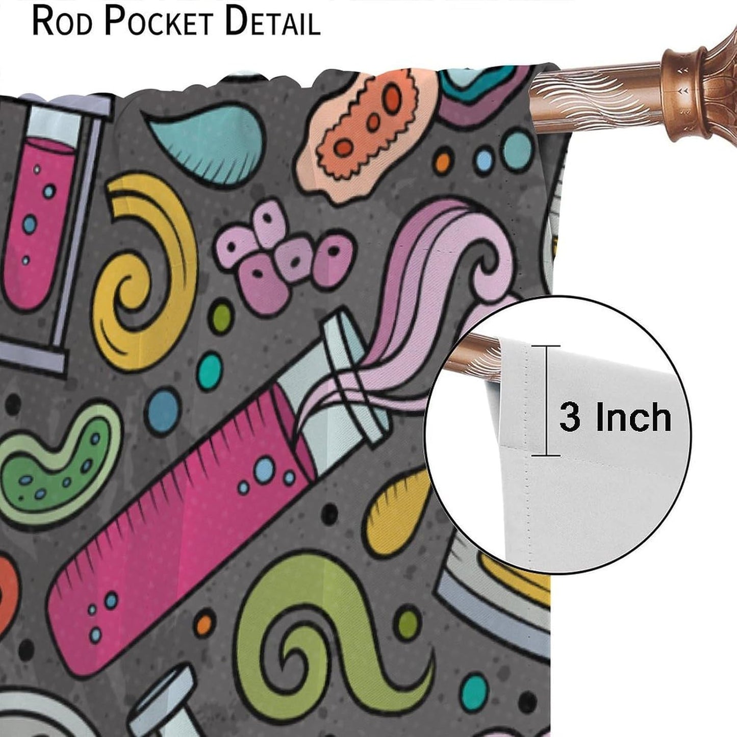 Science Physics Window Curtains, Abstract Math Chemistry Curtain Scientist Graffiti Print Window Treatments for Kids Teens Bedroom Living Room Kitchen Set 2 Panels,42x63 Inches