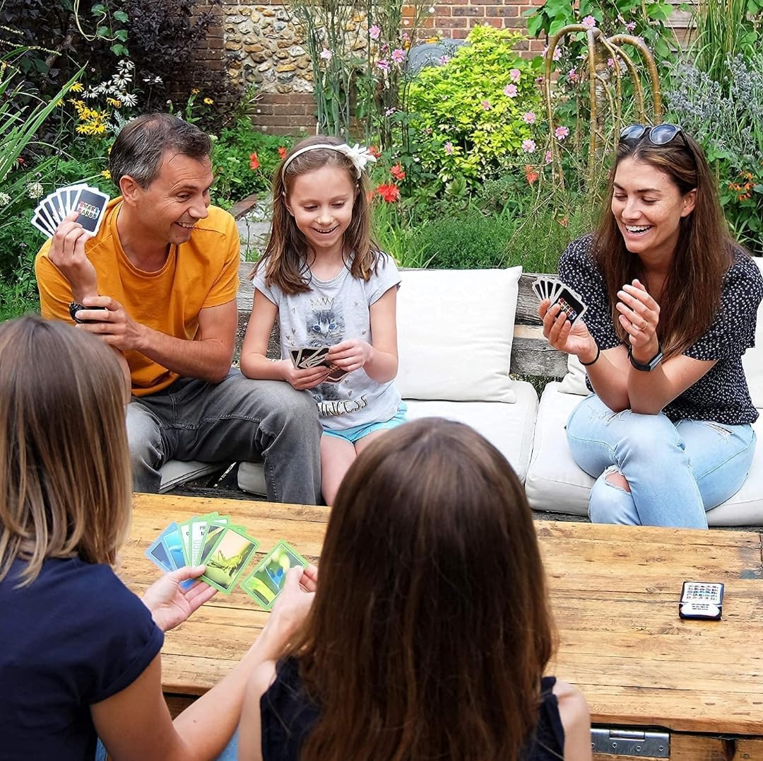 SMART CARDS DINOSAURS Card Game - Matching Pairs, Snap, Trumps, Rummy, Happy Families (7 Games To Play) | Travel Game, Gift, Stocking Stuffer | for Adults, Kids, Boys, Girls | Age 5+, 1-8 Players