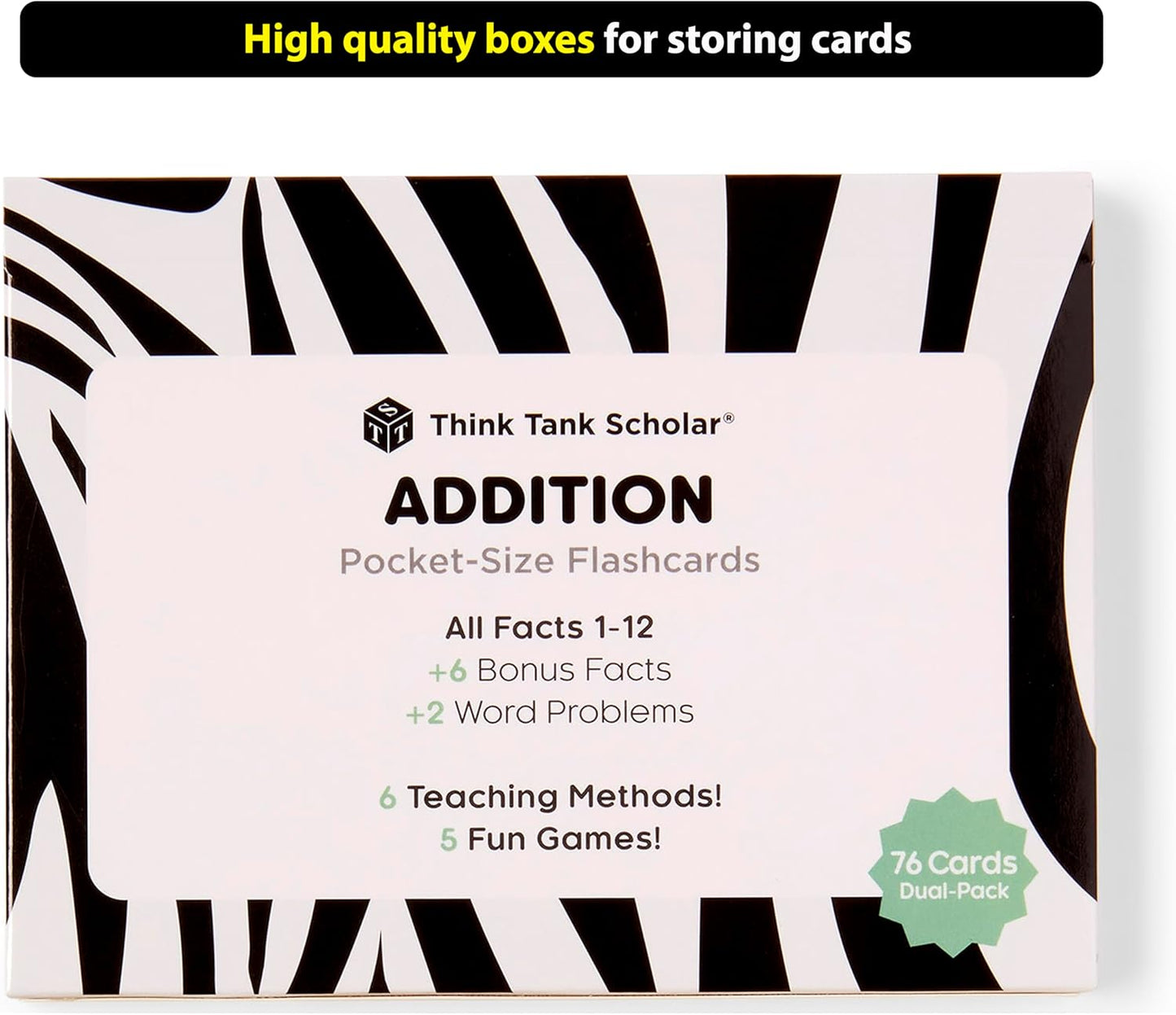 Think Tank Scholar Multiplication Flash Cards (150 Facts) Times Tables Flashcards - All Facts 1-12 for Kids in 3rd, 4th, 5th, 6th Grade - 6 Math Games & Teaching Methods for Classroom/Homeschool