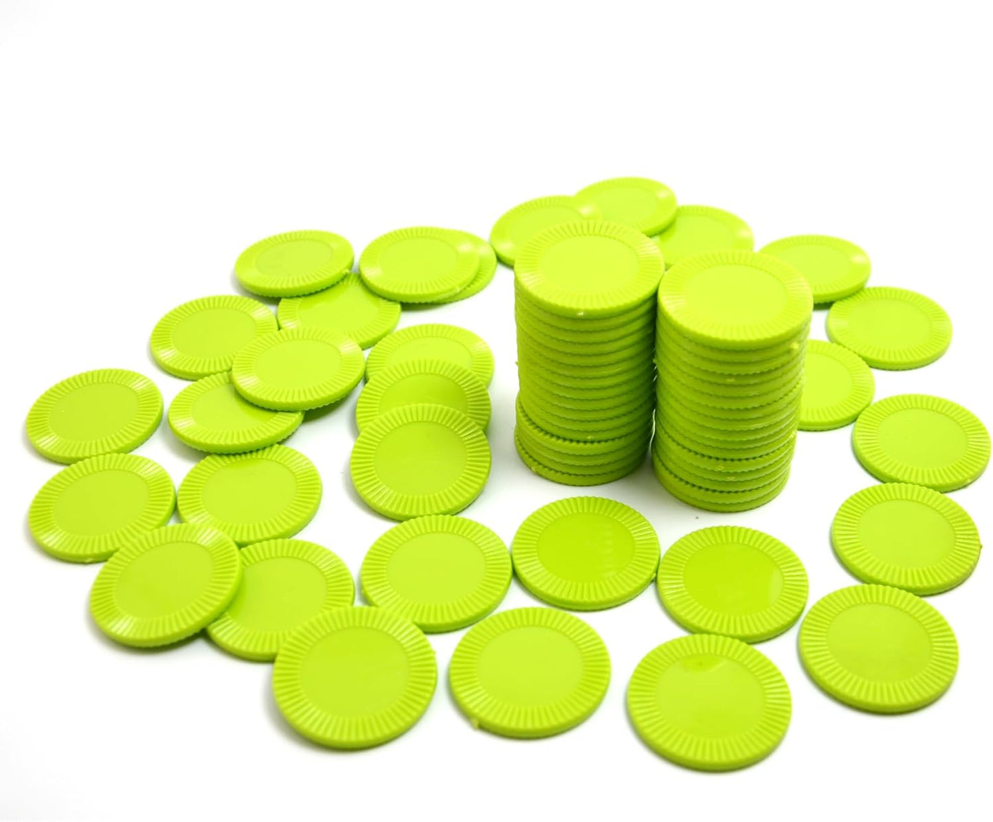 Smartdealspro 64pcs 32mm/1.26 Inch Opaque Plastic Learning Counters Disks Mini Poker Chips Game Tokens with Storage Box (Red)