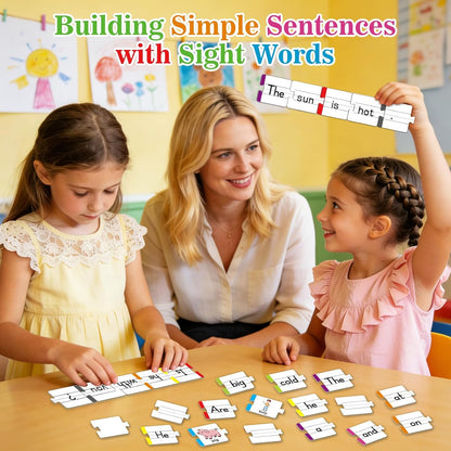 Sentence Building for Kids,Sight Word Puzzles for Kindergarten 1st 2nd Grade,Speech Therapy Materials ESL Special Education Classroom Must Haves Reading Games Learning Activities Homeschool