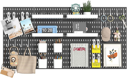 8-Pack 22"x44" Plastic Pegboard Panels Durable Modular Organizer Boards for Wall Storage, Garage, Workshop & Craft Room – Lightweight & Easy to Install