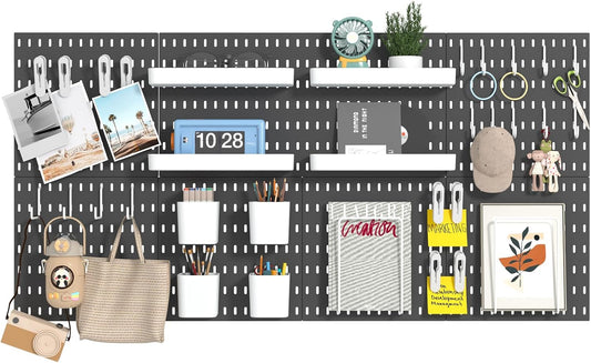 8-Pack 22"x44" Plastic Pegboard Panels Durable Modular Organizer Boards for Wall Storage, Garage, Workshop & Craft Room – Lightweight & Easy to Install