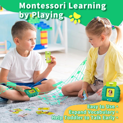 Aullsaty Talking Flash Cards for Toddlers 1-3, Upgraded 248 Sight Words Montessori Speech Therapy Toy, Autism Sensory Educational Learning Toys, Birthday Gifts for Boys Girls (Pink)