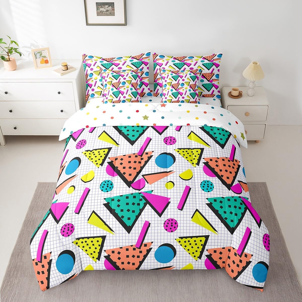 Erosebridal Chemical Equation Bed in a Bag Queen Comforter Set 7 Piece,Chemistry Bedding Sets Science Students Learning Gift Sheet Set with Comforter,Molecular Formula Education Bed Set - Colors A