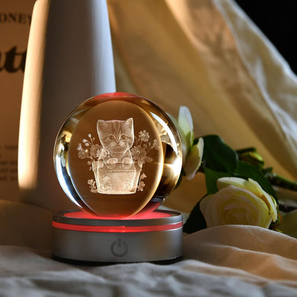IFOLAINA 3D Solar System Crystal Ball Model Gift Space Astronomy Gift Planets Multicolor Universe Globe Ball Science Astrophysics Gift Night Light Kids Bedroom Adults Gift