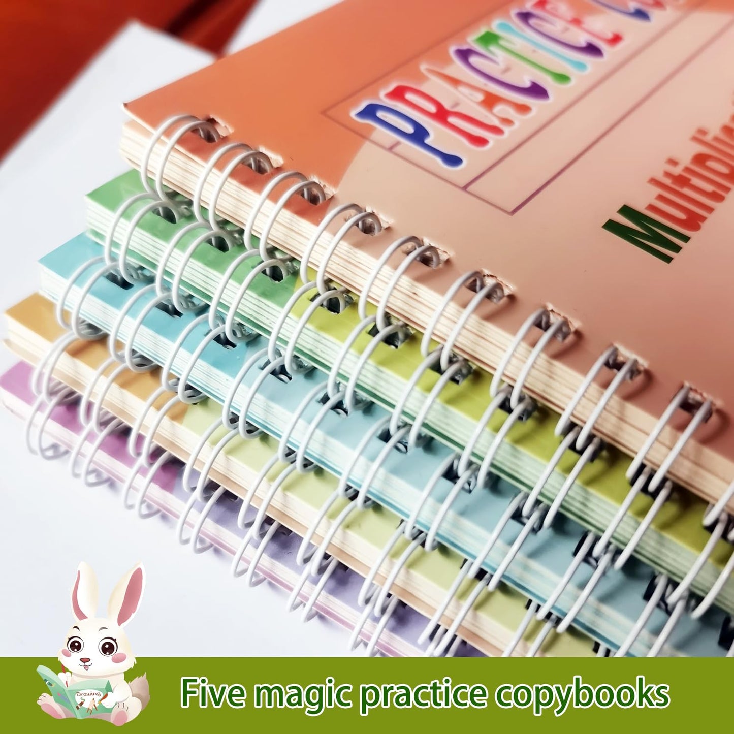 Magic Grooved Practice Copybook 5 Pack with Pens, Groove Reusable Magical Handwriting Workbooks, Tracing Letters Numbers, Math, Kindergarten Sight Words for Kids Ages 3-8 for Preschool(5books+Pens）
