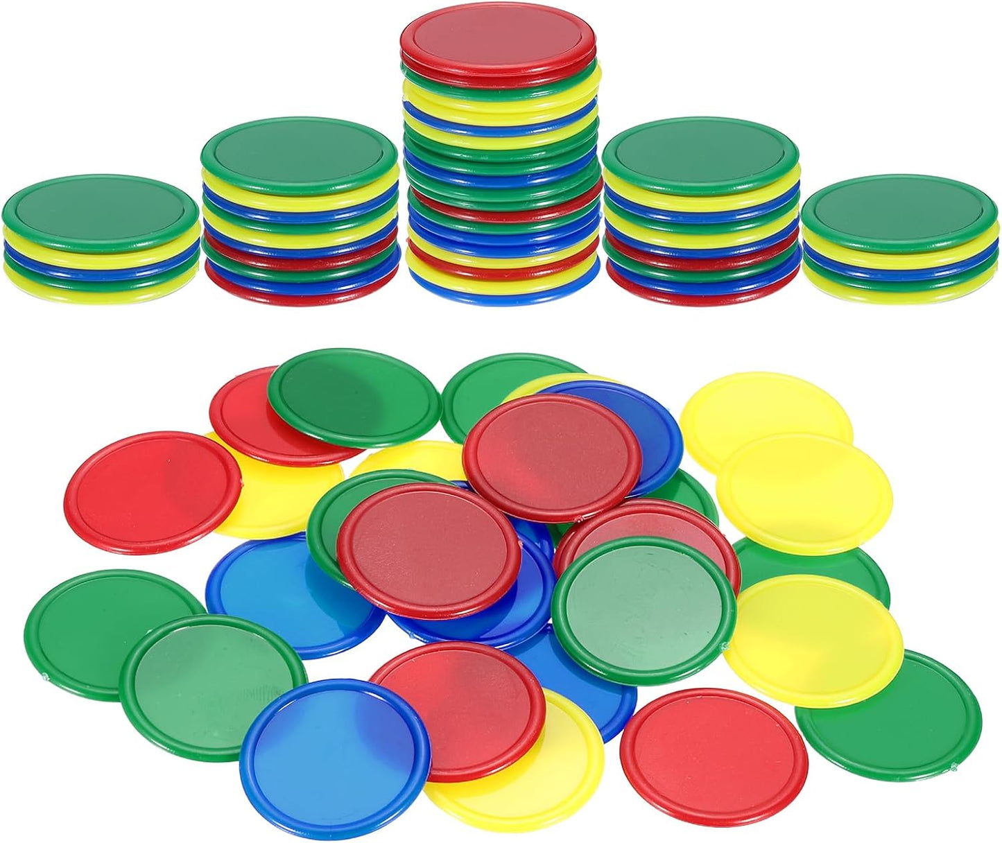 uxcell 100Pcs 0.8 Inch Plastic Poker Chips, Mini Bingo Chips Learning Counters Counting Counters Disks Markers Opaque Game Tokens for Game Play Math Counting, Yellow