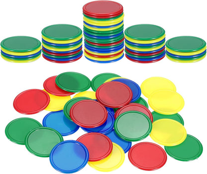 uxcell 100Pcs 0.8 Inch Plastic Poker Chips, Mini Bingo Chips Learning Counters Counting Counters Disks Markers Opaque Game Tokens for Game Play Math Counting, Yellow