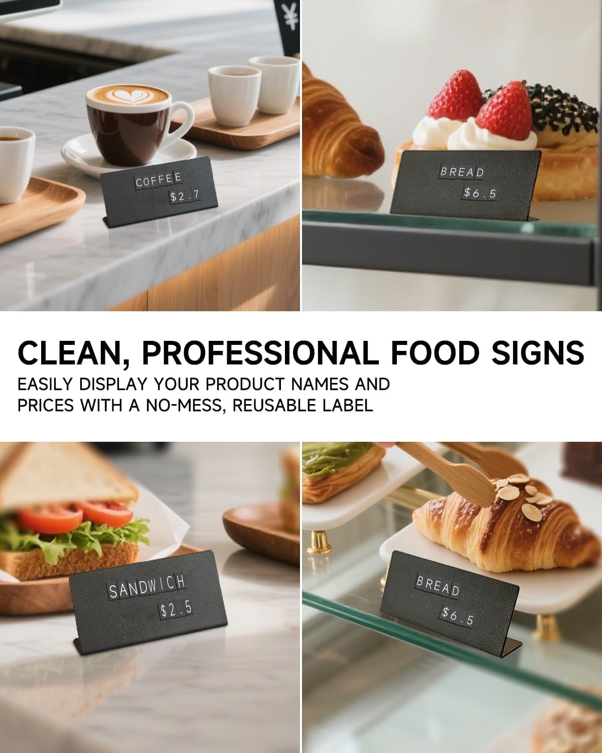 Magnetic Letter Refill Sheets for Price Display Sign, 2 Pack Mini Replacement Character Set, Numbers Letters Symbols for Menu Board, Café Bakery Counter Sign Accessories