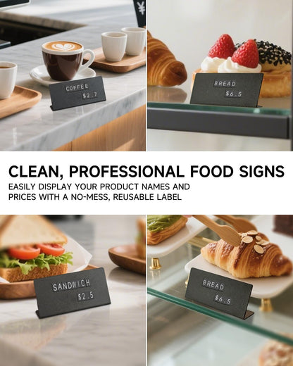 Magnetic Letter Refill Sheets for Price Display Sign, 2 Pack Mini Replacement Character Set, Numbers Letters Symbols for Menu Board, Café Bakery Counter Sign Accessories