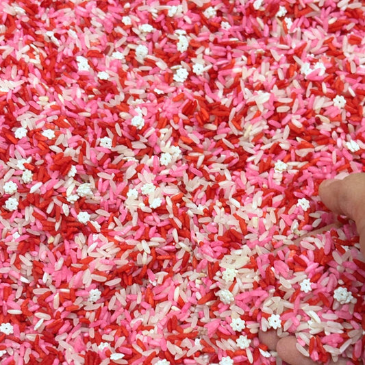 Lattooland Princess Sensory Rice for Girls | Pink Rose & Ruby Royal Colored Rice | Sensory Bin Filler | Non-Toxic Pretend Play | Montessori Fine Motor Toy | Birthday Gift Age 2 3 4 5 6 7